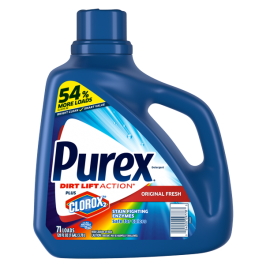 Purex Liquid Laundry Detergent plus Clorox 2, Original Fresh, 128 Fluid Ounces, 71 Loads