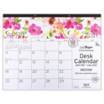April 2021 - June 2022 Monthly Deskpad Calendar, 17"x22", See It Bigger, Floral