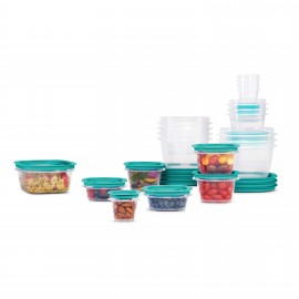 Rubbermaid Flex Seal 42-Piece Food Storage Plastic Set Lids Easy Find Container, BPA Free Plastic